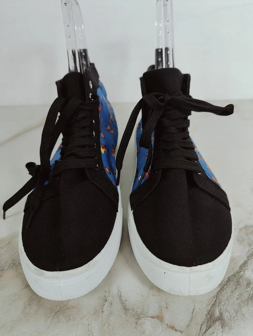 Space Jam: A New Legacy Men's Black Blue Canvas High-Top Sneakers, Sz 10